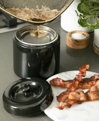 6 Cup Ceramic Black Grease Keeper