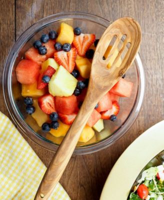 Olive Wood 12x2" Slotted Spoon