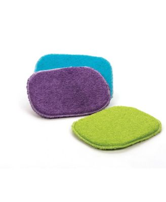 Cotton, Foam and Nylon Coated 3 Piece 6x4.7" Skrubby Sponge Set