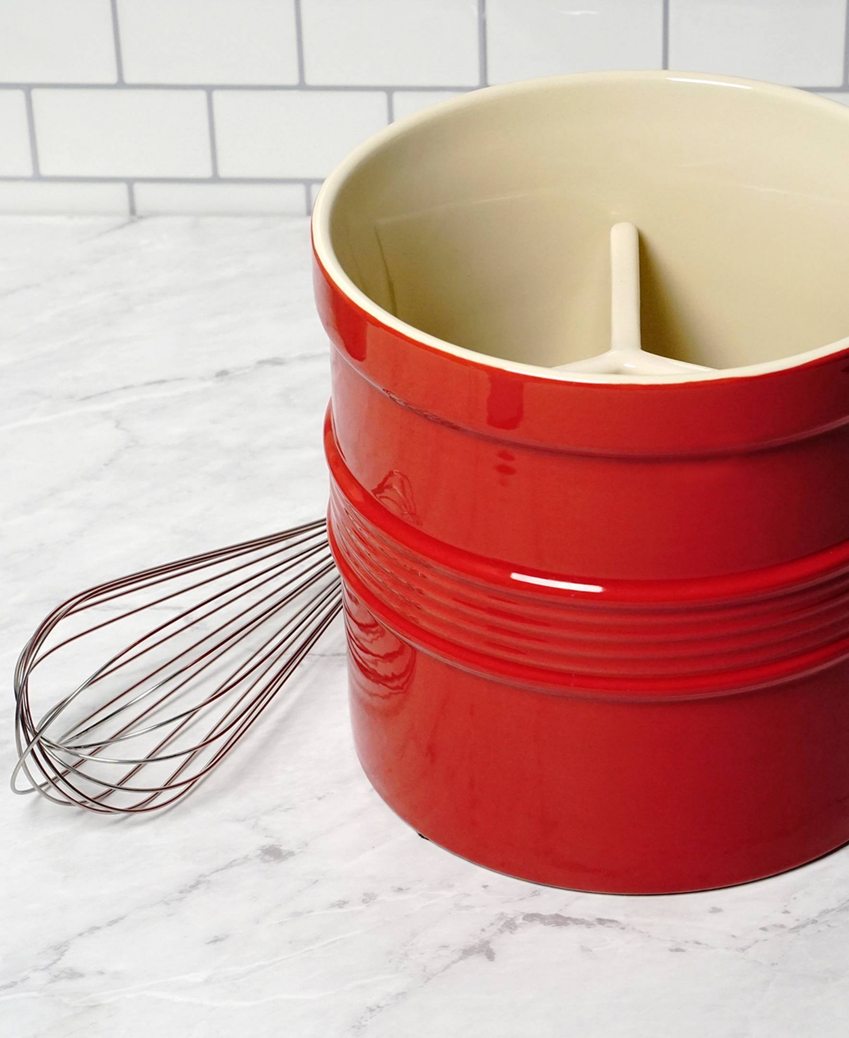 RSVP INTERNATIONAL 8" D X 7" H RED OVERSIZED TOOL CROCK 