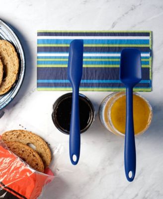Silicone Coated Steel 2 Piece 8" Ela Series Blue Mini Spatula Set