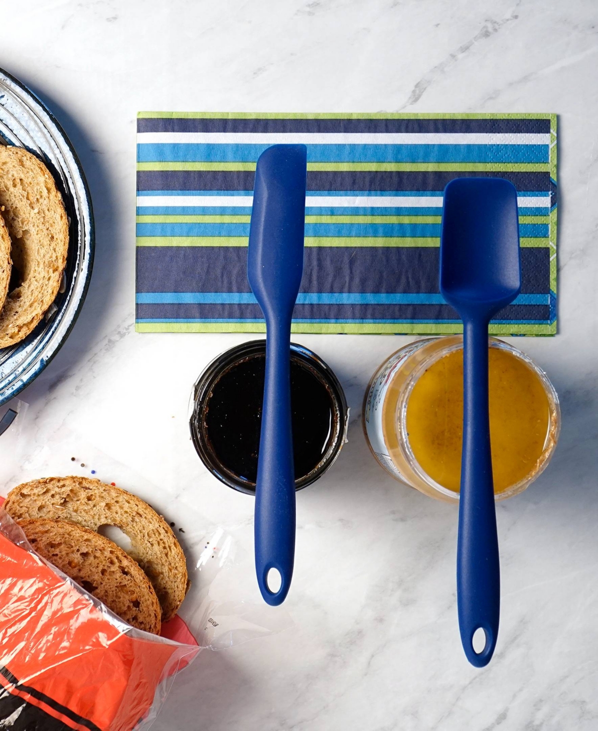 Shop Rsvp International Silicone Coated Steel 2 Piece 8" Ela Series Blue Mini Spatula Set