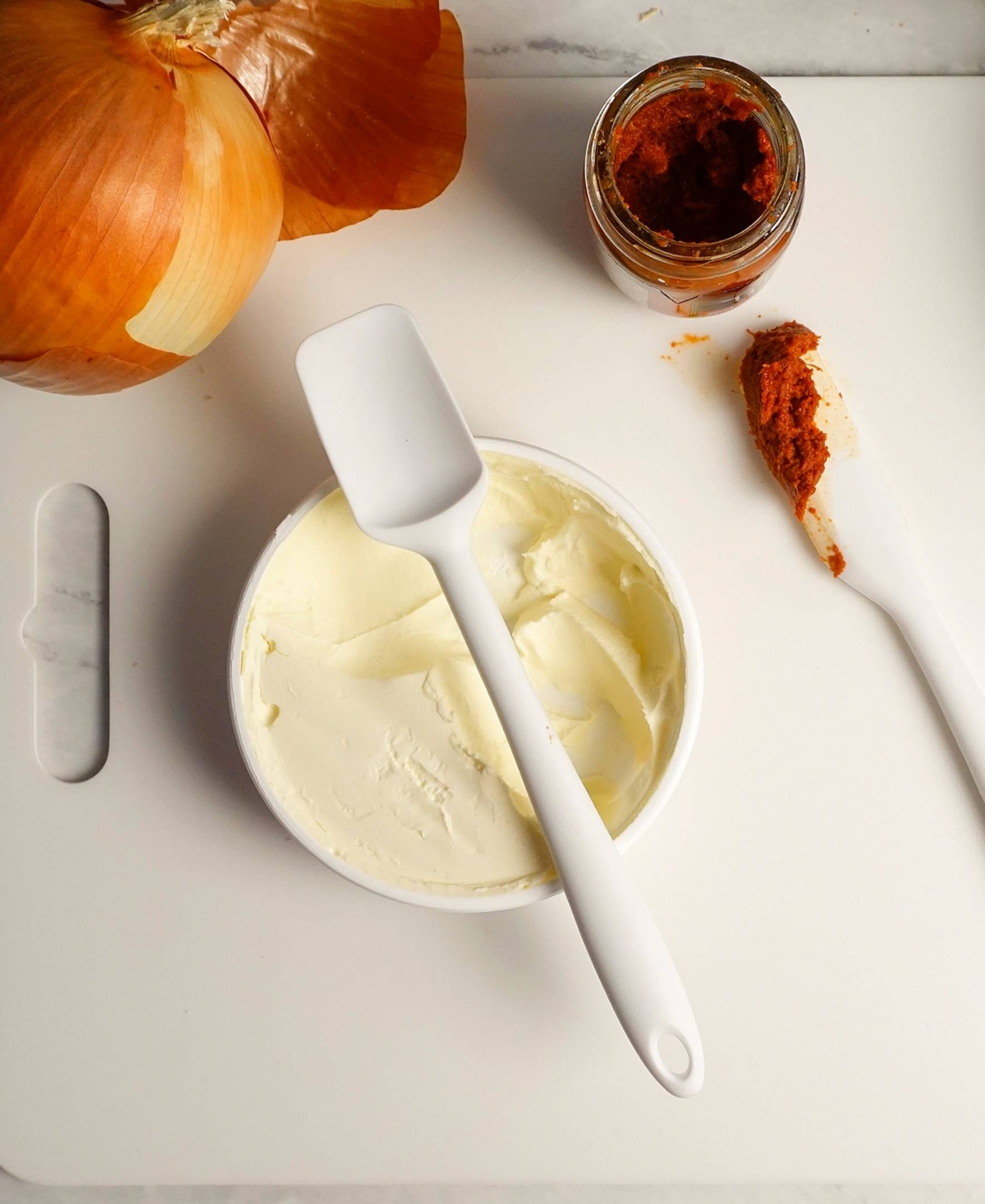 Rsvp International Silicone Coated Steel 2 Piece 8" Ela Series White Mini Spatula Set In White