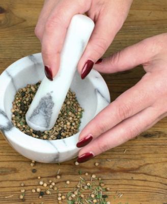 White Marble Mortar Pestle Set