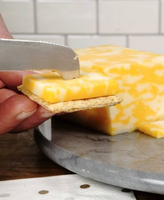 Grey Marble 10" Diameter Cheese Board Knife Set