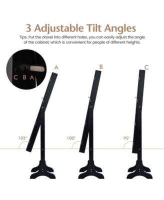 Mirrored Standing Jewelry Cabinet Storage Box