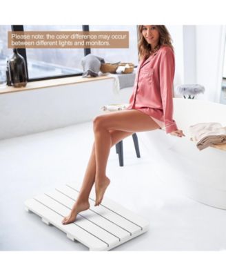 21.5" x 13.5" Bath Mat Waterproof HIPS Spa Shower Mat with Non Slip Foot Pads