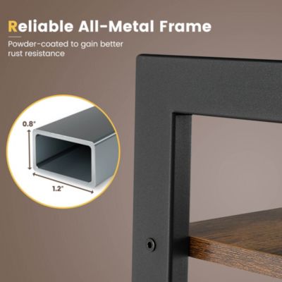 4-Tier Bookshelf Industrial Display Storage Shelf Plant Flower Stand Metal Frame