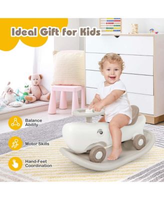 Convertible Rocking Horse & Sliding Car with Detachable Balance Board