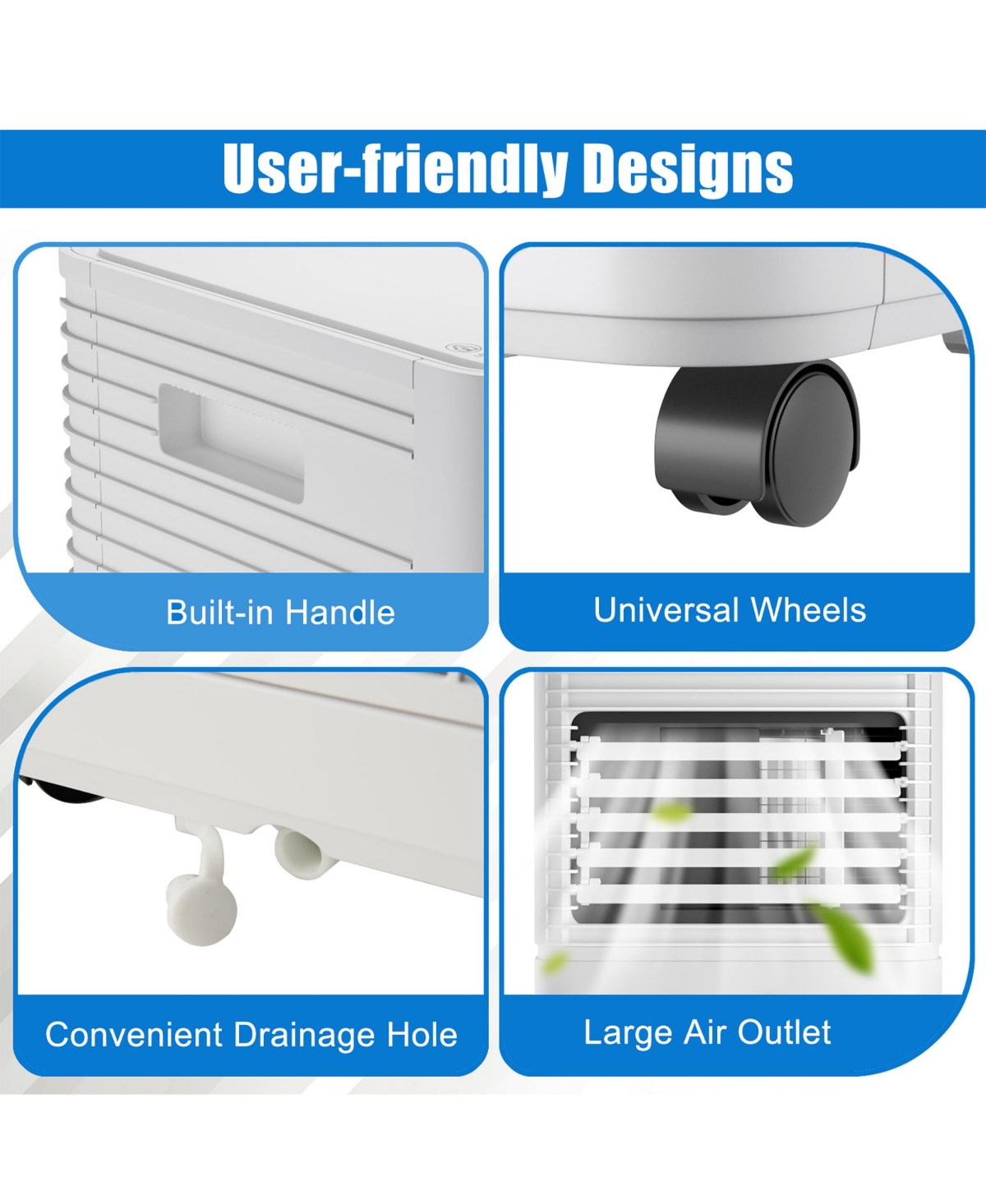 Costway 10000 Btu Portable Air Conditioner 3-in-1 Air Cooler w/Dehumidifier & Fan Mode