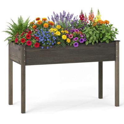 Wooden Raised Vegetable Garden Bed Elevated Grow Vegetable Planter