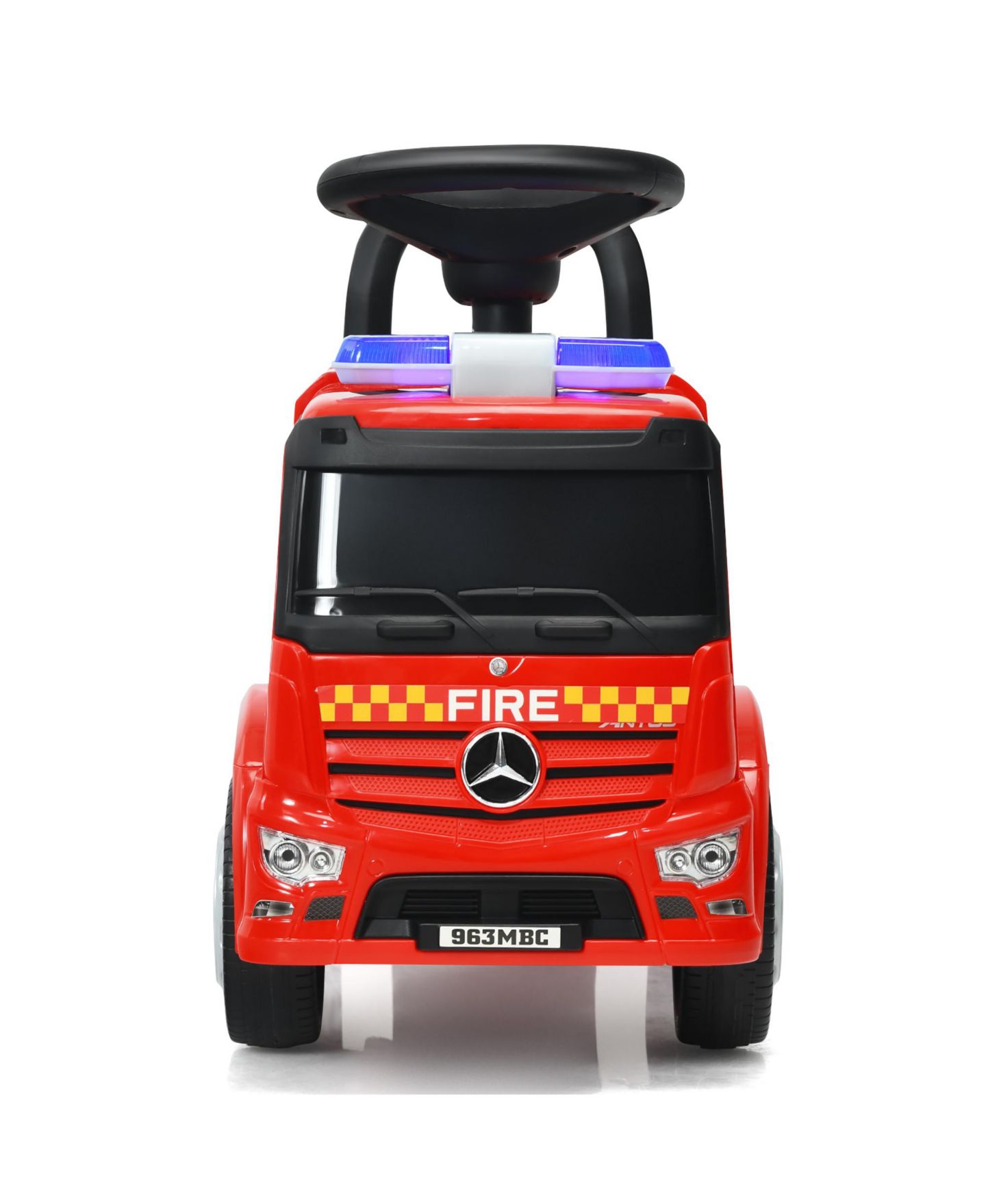 Детская игрушка Costway Fire Engine Licensed Mercedes Benz Ride-On with Warning Lights and Sounds, Ages 12-36 Months, цвет: Красный — фото 6