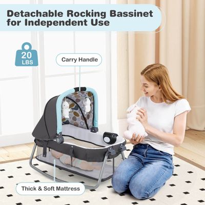 Boys 4 in 1 Convertible Portable Playard Newborn Napper