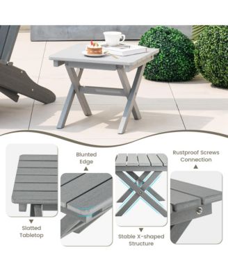 Outdoor Folding Side Table Weather-Resistant HDPE Adirondack Table