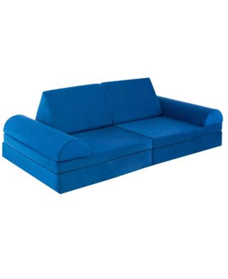 6 PCS Kids Play Sofa Set Modular Convertible Foam Folding Couch Toddler Playset