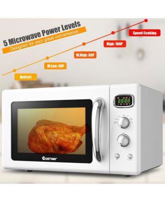 0.9Cu.ft. Retro Countertop Compact Microwave Oven 900W
