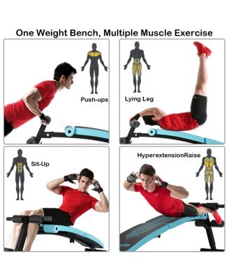 Folding Weight Bench Adjustable Sit-up Board Curved Decline Bench