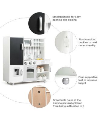 Wood Kitchen Toy Kids Cooking Pretend Play Stew/ Utensils, Sounds & WordPad