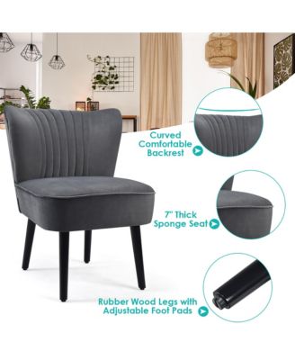 Set of 2 Armless Accent Chair Upholstered Leisure Chair Single Sofa