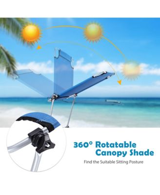 Foldable Lounge Chair Outdoor Adjustable Beach Patio Pool Recliner