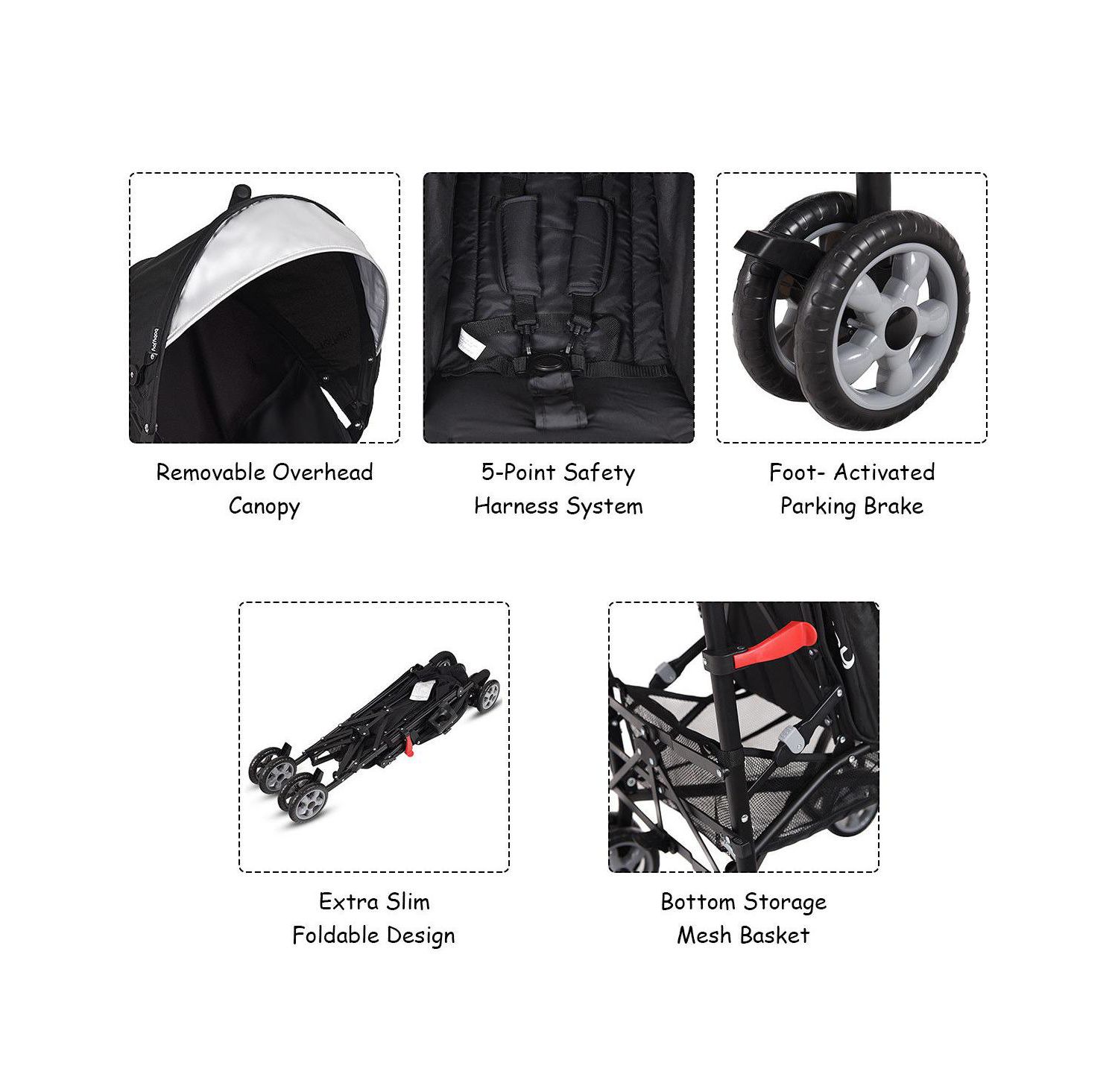 Folding Lightweight Baby Toddler Umbrella Travel Stroller w/