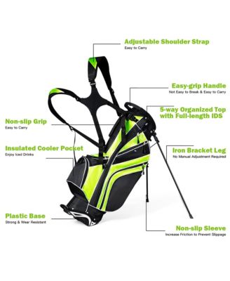 Golf Stand Cart Bag Club w/6 Way Divider Carry Organizer