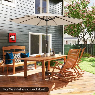 10FT Patio Umbrella 6 Ribs Market Steel Tilt W/Crank Outdoor Garden