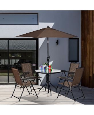 32''Outdoor Patio Round Table Tempered Glass Top