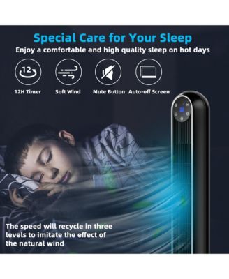 42'' Tower Fan Smart Display Panel 12H Timer 80 Degree Oscillating Fan w/Remote