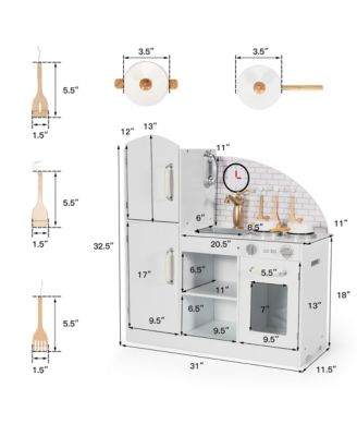 Kids Kitchen Play set Pretend Play Cooking Set w/Vivid Faucet & Telephone