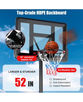 Portable Basketball Hoop Stand Adjustable Height Shatterproof
