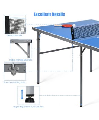 6 x3  Portable Tennis Ping Pong Folding Table w/Accessories