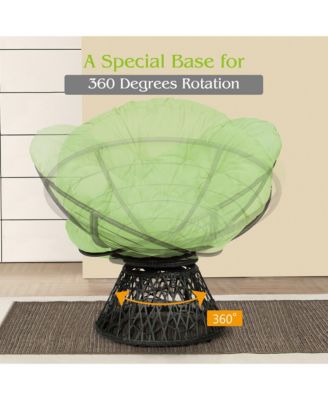 1 PC Rattan Papasan Chair  360-degree Swivel Ergonomic Chair