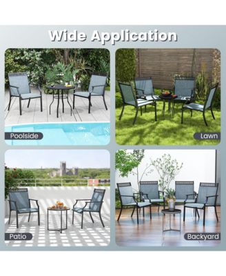 Patio Chairs Set of 2 with All Weather Breathable Fabric High Backrest