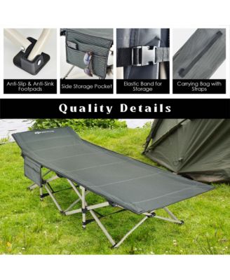 Wide Foldable Camping Cot Heavy-Duty Steel Indoor & Outdoor Sleeping Cot