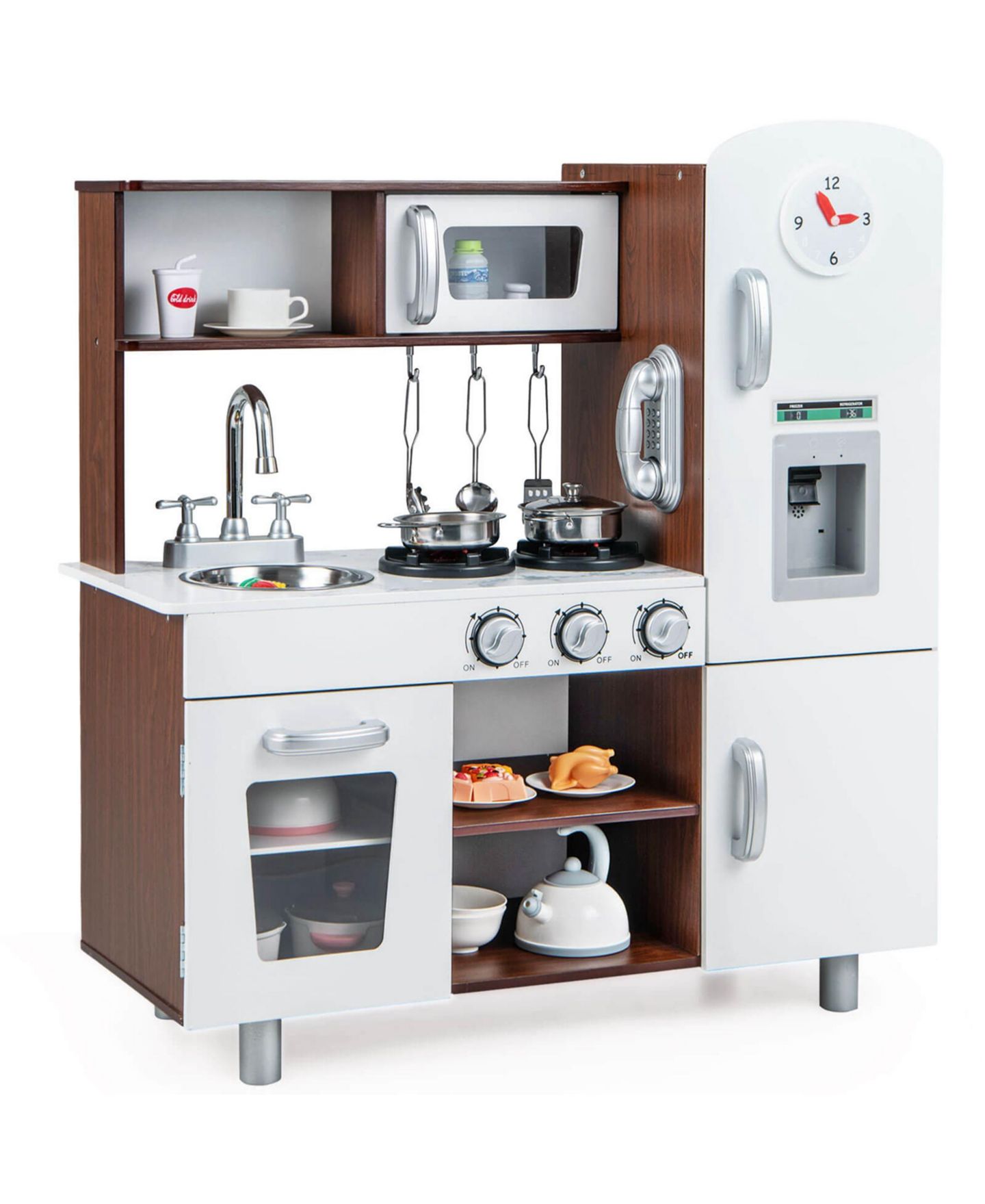 Детский игровой набор Costway Sounds & Lights 6-Piece Kitchen Playset, от 3 лет, цвет: Белый — фото 10