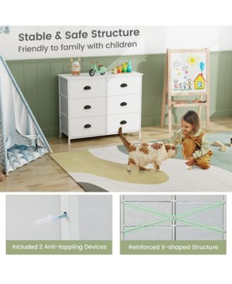 3-Tier Storage Organizer with 6 Foldable Fabric Drawers Fabric Storage Drawers