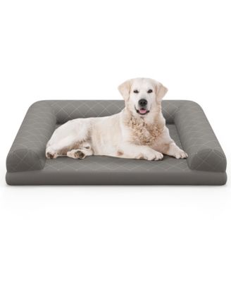 Orthopedic Dog Bed Medium Small Dogs with 3-Side Bolster Non-Slip Bottom Zippers