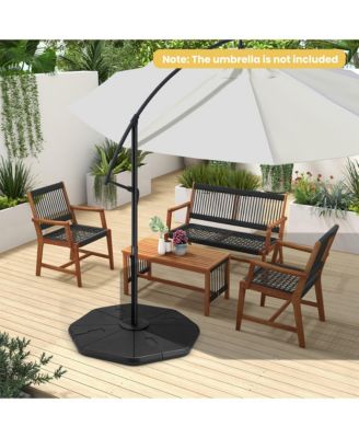 4PCS Fillable Umbrella Base Stand Patio Offset Cantilever Umbrella Base Garden