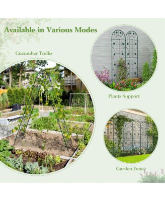 4 Pack Rustproof Metal Garden Trellis 71" x 20" Wire Lattice Panel for Patio