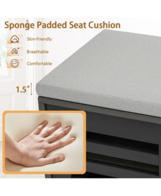Shoe Storage Bench with Cushion and Shoe Rack Organizer for Entryway
