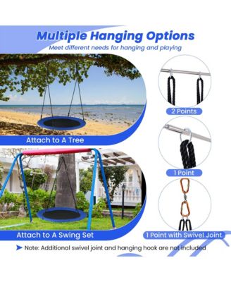 40" Saucer Tree Swing, 660 LBS Capacity, for Kids & Adults, Outdoor Use with LED Lights