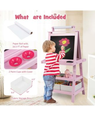 3 in 1 Double-Sided Wooden Kid's Art Easel Whiteboard