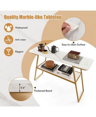 44'' Long Narrow Couch Table 2-Tier Console Table Entryway Table