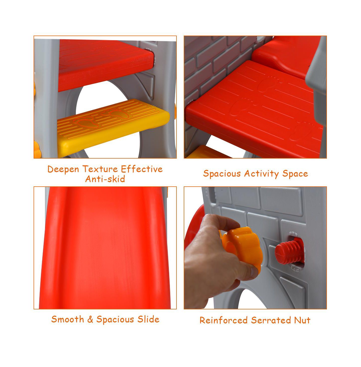 Детские игрушки Costway Children Climber Slide Set w/ Basketball Hoop and Telescope Toy — фото 7