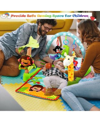 4-in-1 Baby Activity Play Mat Activity Center w/3 Hanging Toys