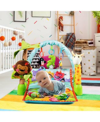 4-in-1 Baby Activity Play Mat Activity Center w/3 Hanging Toys