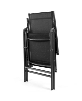 Set of 2 Patio Folding Chair Recliner Adjustable
