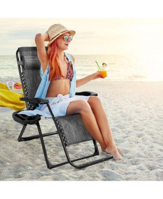 Zero Gravity Chair Oversize Lounge Chair Patio Heavy Duty Folding Recliner