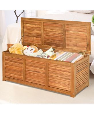 46 Gallon Deck Storage Acacia Wood Organization Toys Cushions Tools